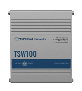 Teltonika TSW100 5 x LAN (1 Gbps), 4 x Port PoE Switch (120 W), 802.3af and 802.3at support, 5 x Gigabit Ethernet with speeds up to 1000Mbps (1Gbps)