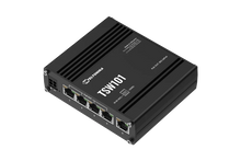 Load image into Gallery viewer, Teltonika TSW101 5x 1000Mbps PoE Switch, with 4x PoE+ ports with 802.3af and 802.3at support, 5x Gigabit Ethernet ports with speeds up to 1000Mbps
