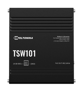 Teltonika TSW101 5x 1000Mbps PoE Switch, with 4x PoE+ ports with 802.3af and 802.3at support, 5x Gigabit Ethernet ports with speeds up to 1000Mbps
