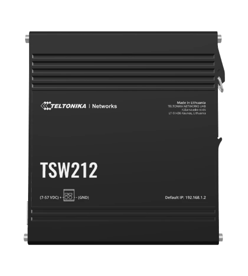 Teltonika Industrial Managed Switch, L2 with additional L3 features, 8 x Gigabit Ethernet ports and 2 x SFP ports, Teltonika Networks OS