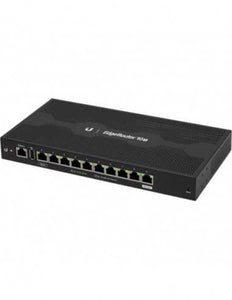 Ubiquiti UISP EdgeRouter 10X, 10 Port Router, PoE Powered, PoE Output on Port 10 only, 10 Gigabit RJ45 routing ports, Silent, fanless operation, L2