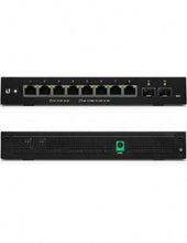 Load image into Gallery viewer, Ubiquiti UISP - Edgeswitch - 10X, 8 x Gigabit RJ45 Ports, AC/DC/24V PoE in, 1 x PoE out, 2 x SFP, Powered by 24V Passive PoE or External AC/DC Adapter
