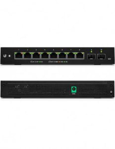 Ubiquiti UISP - Edgeswitch - 10X, 8 x Gigabit RJ45 Ports, AC/DC/24V PoE in, 1 x PoE out, 2 x SFP, Powered by 24V Passive PoE or External AC/DC Adapter