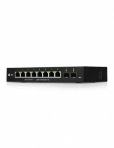 Ubiquiti UISP - Edgeswitch - 10XP, 8 x Gigabit RJ45 Ports, 2 x SFP Ports, 24V PoE Out on All Ports, AC/DC Input, UB-ES-10XP