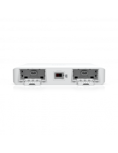 Ubiquiti UISP Power UPS, 115Wh Li-ion backup battery, 1×DC battery port for an external 24V lead-acid battery (not included), 1×Power TransPort output