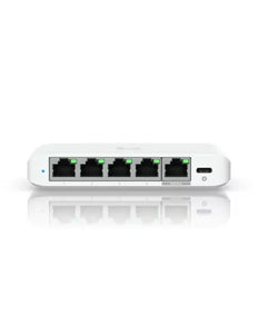 Ubiquiti UniFi Flex Mini 2.5Gbps 5 Port Switch, features 4 x 2.5GbE Ports, 1 x 2.5GbE PoE in port, Optional USB-C Adaptor included - USW-Flex-2.5G-5