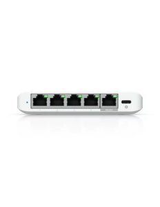 Ubiquiti UniFi Flex Mini 2.5Gbps 5 Port Switch, features 4 x 2.5GbE Ports, 1 x 2.5GbE PoE in port, Optional USB-C Adaptor included - USW-Flex-2.5G-5