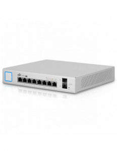 Ubiquiti UniFi - Switch, 8x Gigabit RJ45 Ports, 2x SFP Ports, 150W; Supports PoE+ IEEE 802.3at/af (48V) and 24V Passive PoE output