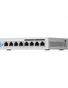 Ubiquiti UniFi Switch 8-ports, non-PoE, Gigabit, Low Power Consumption, features 8 Gigabit RJ45 Ports, 1 PoE Passthrough Port, PoE or DC Input Option