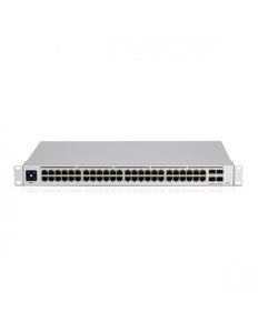 Ubiquiti UniFi Gen-2 48-port Switch, with UniFi SmartPower RPS power redundancy, features 48xGigabit RJ45 ports, 4x10Gbps SFP+ ports, 1U Rackmountable