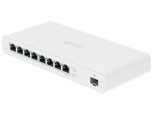 Ubiquiti UISP Router 8 Port Gigabit PoE 110W 1SFP, Power 27V, 4.4A Power Supply (Included), PoE Output 27V Passive PoE Output on Ports 1~8 | UISP-R