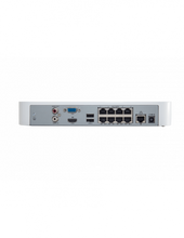 Load image into Gallery viewer, UNV Ultra H.265 8 Channel NVR with 1 Hard Drive Slot, 8 PoE Ports, EASY Series, 60Mbps Incoming Bandwidth, Hard Drive Not Incl, Smart Analytics, ONVIF
