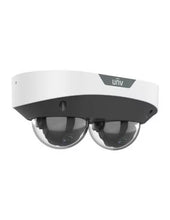 Load image into Gallery viewer, UNV Ultra H.265 2 × 4MP Dual-channel Non-Splicing Multiview Fixed IP Dome Camera, Smart Analytics, PoE, IR 30m, 2.8mm, IP67, IK10, SD Slot, 2 × Mics
