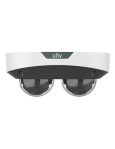 UNV Ultra H.265 2 × 4MP Dual-channel Non-Splicing Multiview Fixed IP Dome Camera, Smart Analytics, PoE, IR 30m, 2.8mm, IP67, IK10, SD Slot, 2 × Mics