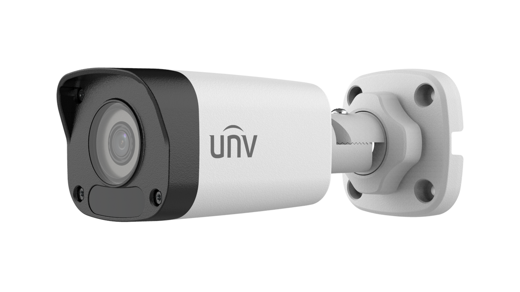 UNV Ultra H.265 A 4MP Mini Fixed Bullet-Camera (Plastic) Now support up to 30 FPS, No Analytics, PoE, IR 30m, 2.8mm lens, IP67, Motion and Intrusion