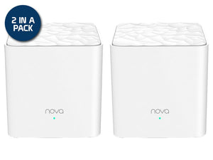 Tenda Nova Lite Dual Band 2 Port Ethernet Mesh System 2pk, 802.11ac 1200Mbps, dual-band Wireless mesh system designed for 100-200㎡ homes | NOVA MW3