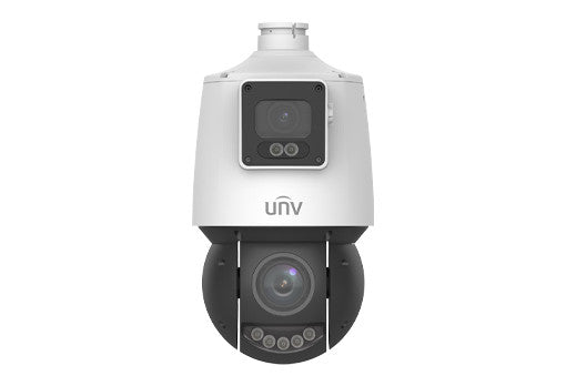 UNV Ultra H.265 4MP Outdoor LightHunter 25x Optical Zoom Dual-Lens PTZ & Bullet Combo Camera, Smart Intrusion, IR 100m, 4.8-120mm, IP66, SD Slot 256GB