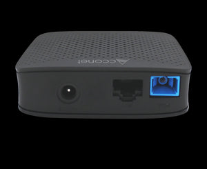 Acconet xPON ONU 1x Gigabit LAN, Up to 2.5Gbps downlink, 1.25Gbps uplink, 1x SC/UPC Port, 1 Gbps LAN, 12V DC Power Supply PSU, Fibre Optics, xPON CPE