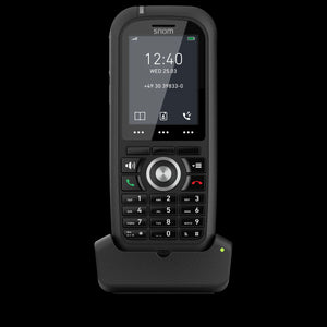 Snom M80 Ruggedized DECT SIP Phone w/ Charging Base - Compatible with M300/700/900, 3.5mm Jack, BT, IP65, 2" TFT Colour Display, Alarms - PSU Included