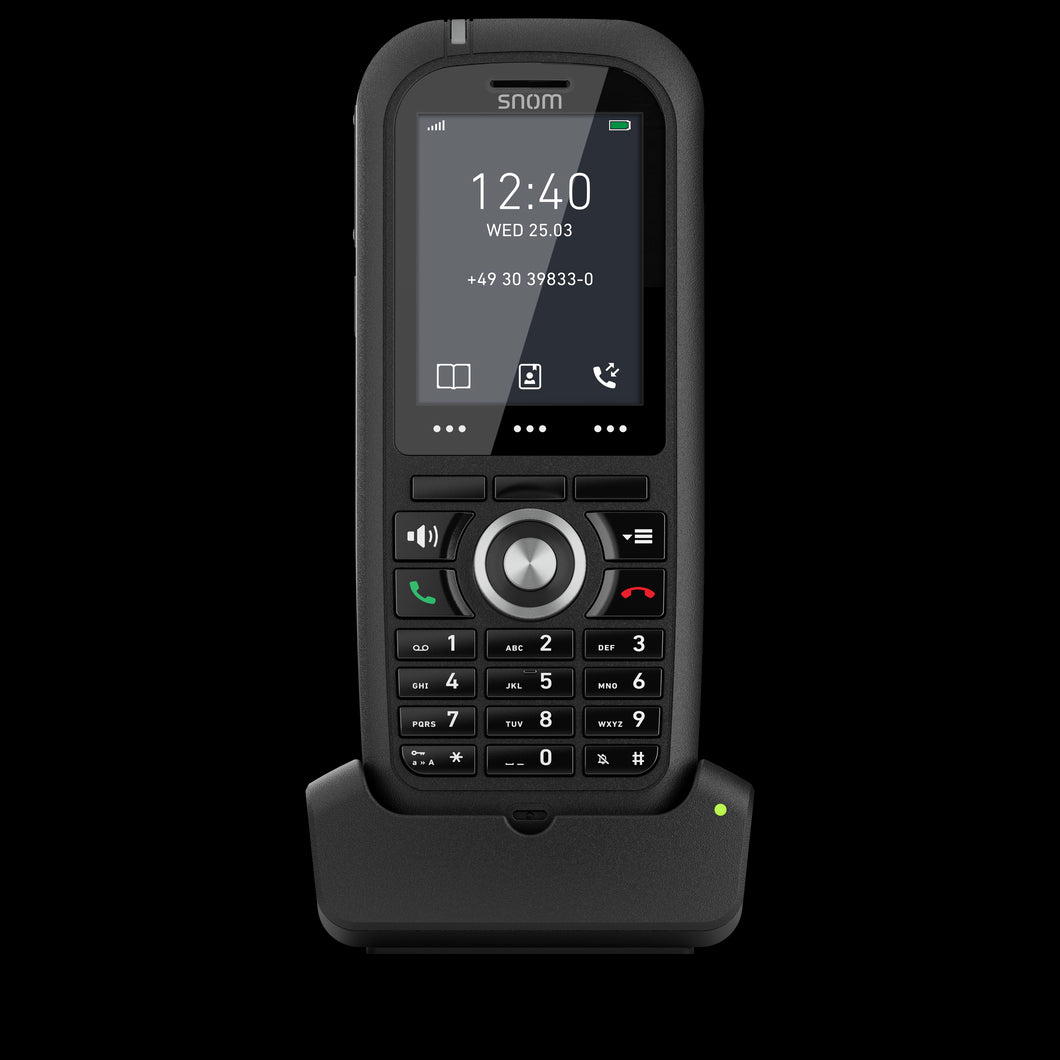 Snom M80 Ruggedized DECT SIP Phone w/ Charging Base - Compatible with M300/700/900, 3.5mm Jack, BT, IP65, 2