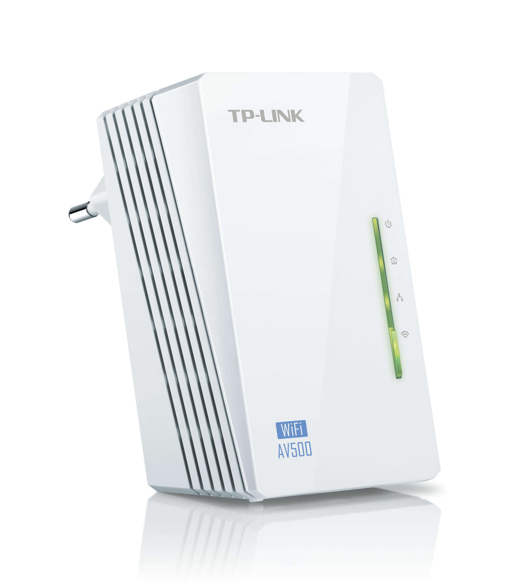 TP-Link WPA4220 (single device) 500Mbps Powerline Extender, 300Mbps Wi-FI Extender, 2x FE LAN Ports, HomePlug AV, Plug and Play, Wi-Fi Clone, 2.4GHz