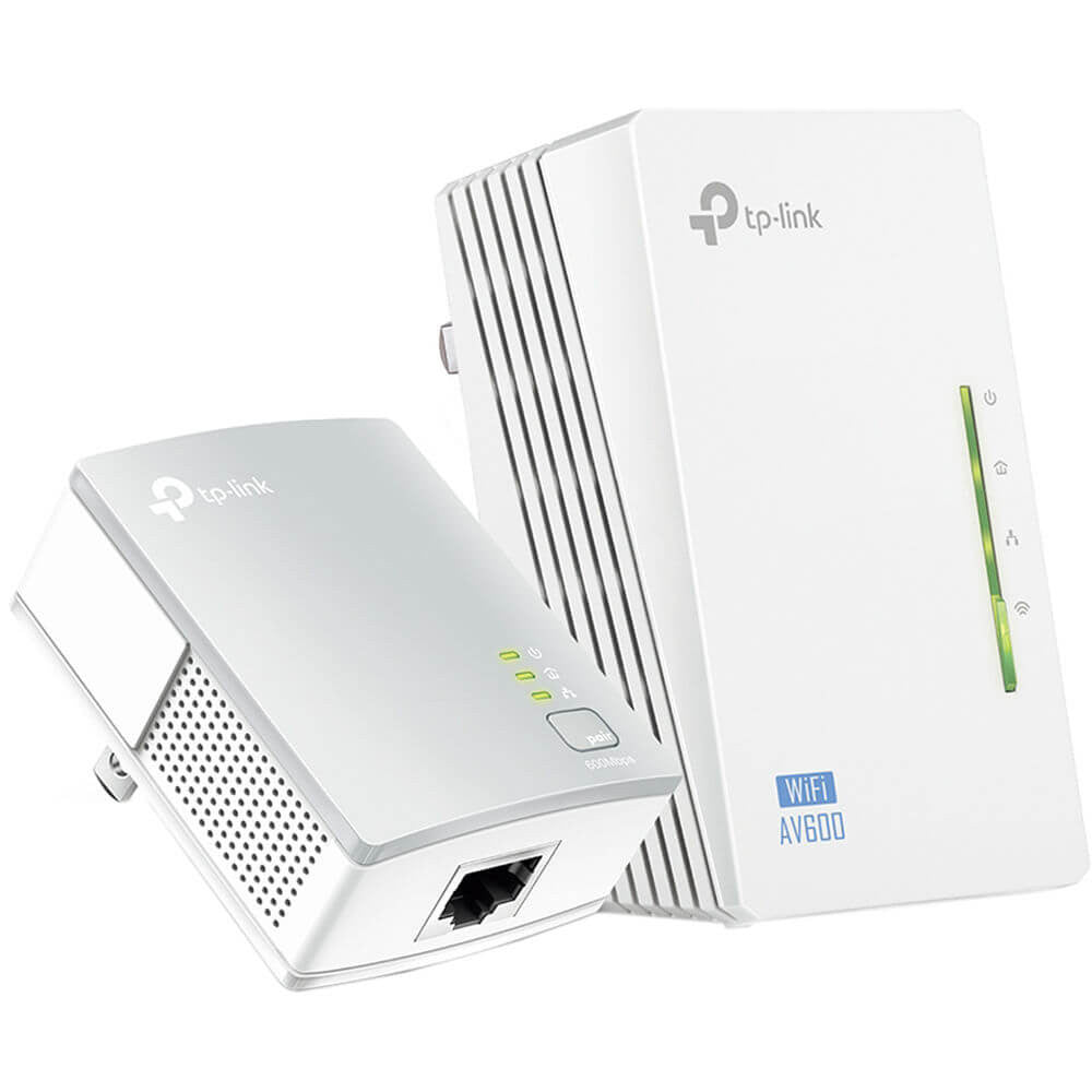 TP-Link WPA4220KIT 500Mbps Powerline Extender, 300Mbps Wi-FI Extender, 2x FE LAN Ports, HomePlug AV, Plug and Play, Wi-Fi Clone, 2.4GHz .11b/g/n