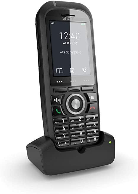 Snom M70 Office DECT SIP Handset with Charging Base - Compatible with M300/700/900, Alarm Feature, Ruggedized, 2