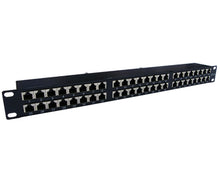 Load image into Gallery viewer, Acconet 48 Port RJ45 Patch Panel, 2U, Black, Compatible with CAT5 and CAT6, Cabling &amp; Cabinets, Cabinets &amp; Racks Accessories, Patch Panel
