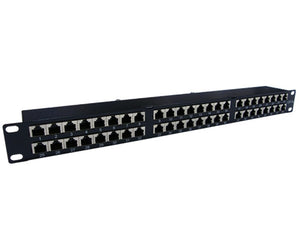 Acconet 48 Port RJ45 Patch Panel, 2U, Black, Compatible with CAT5 and CAT6, Cabling & Cabinets, Cabinets & Racks Accessories, Patch Panel
