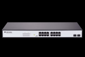 Bdcom 16-Port Gigabit PoE Switch, 330W, 16 x Gb PoE Ports and 4 x SFP Ports, Layer 2 Managed Switch, supports manual and dynamic PoE power allocation