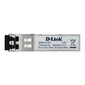 D-Link DEM-311GT 1 Port GBIC SX Multi-Mode Fiber Module 550m, SFP transceiver with Maximum data transfer rate of 1000Mbps, SFP Module for Fiber Optics