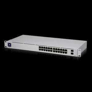 Ubiquiti UniFi - Switch, Generation 2, 24x Gigabit Ethernet ports, supports 2 x SFP ports, 1.3"touch LCM, 24 Gigabit Ethernet ports, 1Gbps Fiber Ports