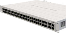 Load image into Gallery viewer, MikroTik CRS354-48P-4S+2Q+RM Cloud Router Switch, with 750W, 48 POE 1Gb, 4xSFP+, 2xQSFP+, 802.3af/at; 24V passive POE, 650Mhz CPU, 64MB RAM, PSU, POE+
