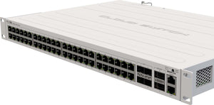 MikroTik CRS354-48P-4S+2Q+RM Cloud Router Switch, with 750W, 48 POE 1Gb, 4xSFP+, 2xQSFP+, 802.3af/at; 24V passive POE, 650Mhz CPU, 64MB RAM, PSU, POE+