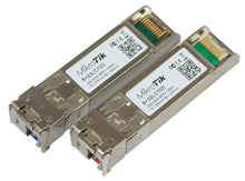 Load image into Gallery viewer, MikroTik Bi-directional SFP+ Modules(Pair), featuring Single mode, 1Gbps/10Gbps/25Gbps, 15km, LC, UPC, DDMI, Tx:1270nm Rx:1330nm / Tx:1330nm Rx:1270nm
