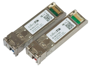 MikroTik Bi-directional SFP+ Modules(Pair), featuring Single mode, 1Gbps/10Gbps/25Gbps, 15km, LC, UPC, DDMI, Tx:1270nm Rx:1330nm / Tx:1330nm Rx:1270nm