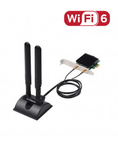 Edimax Wi-Fi 6 AX3000 Bluetooth 5.0 PCIe Adapter, 2.4GHz and 5GHz for Interference-free Performance, 802.11ax, 3Gbps Wi-Fi Speed, OFDMA, MU-MIMO