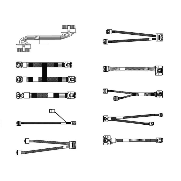 Lenovo 4X97A80406 ThinkSystem SR650 v2 3.5-inch Chassis Front Backplane Cable Kit, Compatible with 4X97A80406, SR650 V2 3.5 Front BP SAS/SATA Cbl v2''