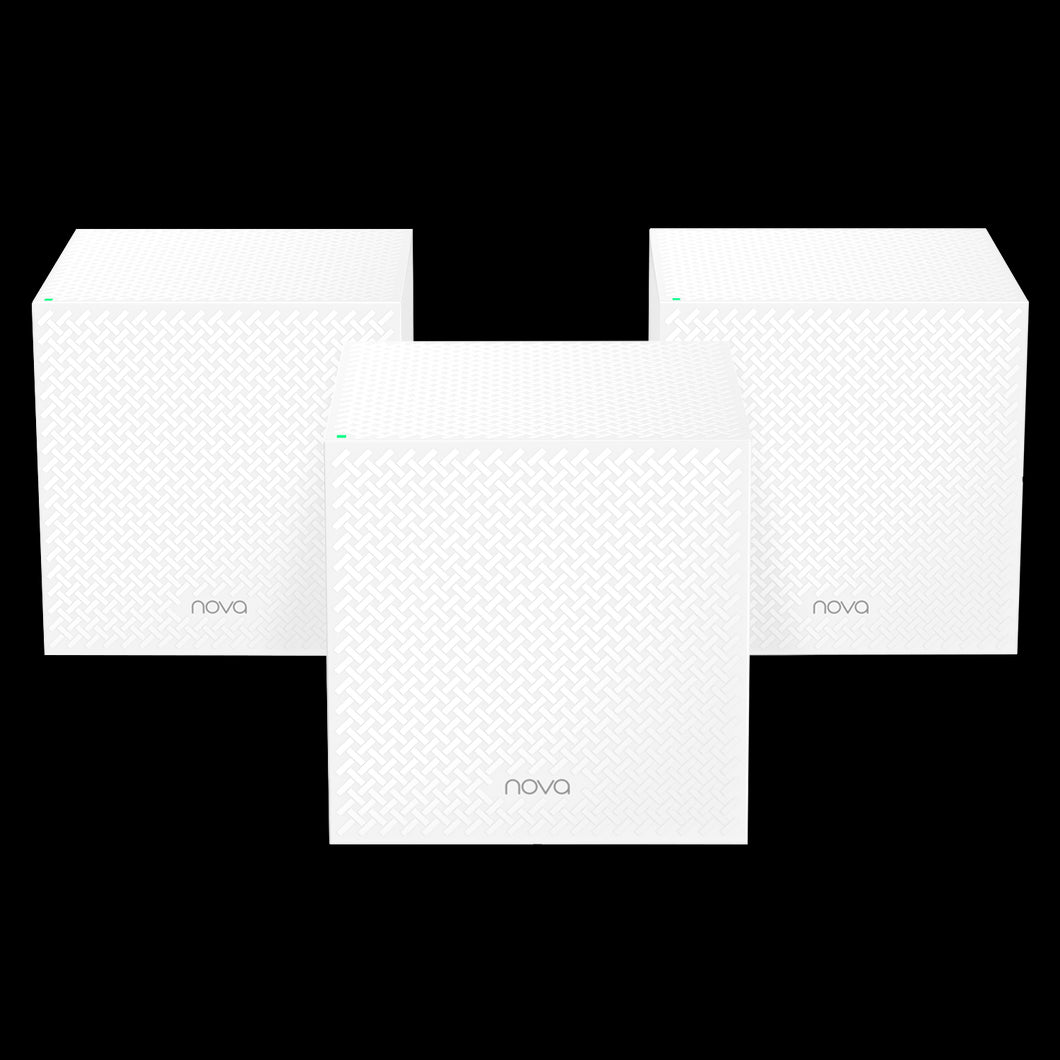 Tenda AC2100 Wi-Fi 5 Tri-band Mesh System, 3-Pack, IEEE802.11a/b/g/n/ac (WiFi 5 wave 2), 4 x Internal antenna, 3x 1GB ports Beamforming | Nova MW12