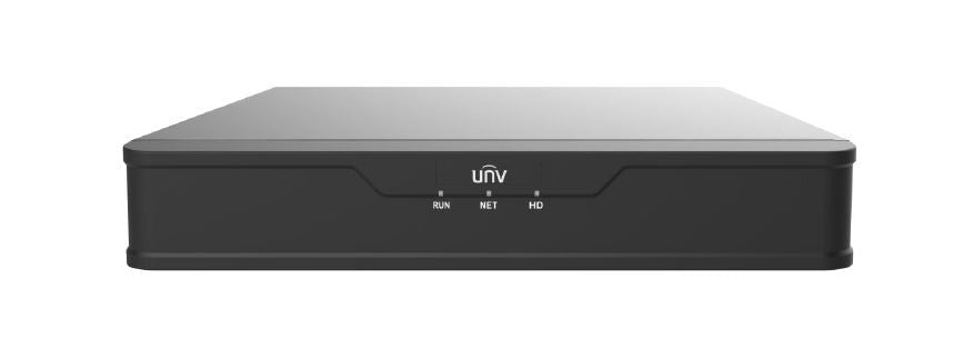 UNV Ultra H.265 4 Channel NVR with 1 Hard Drive Slot and 4 PoE Ports, Uniview EASY Series, 64 Mbps Incoming Bandwidth, Hard Drive Not Included, ONVIF