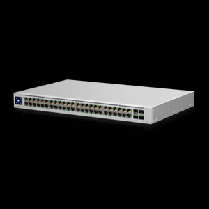 Ubiquiti UniFi Switch Generation 2 - 48x Gigabit Ethernet Ports, 4x SFP Ports, 1.3-inch Touch LCM, 1Gbps Fiber Ports - Fanless