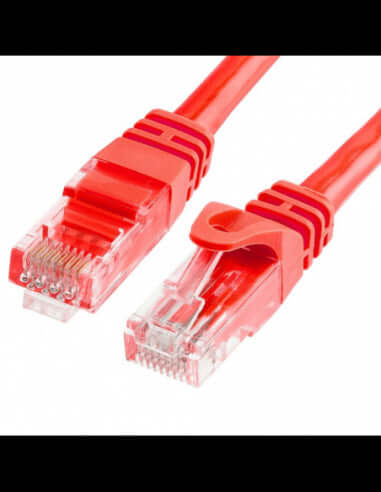 Acconet CAT6 UTP Flylead, 2 Meter, Straight, Stranded Cable, Moulded Boots and Plugs, Red, Cabling & Cabinets, LAN Cable & Connectors, Flyleads