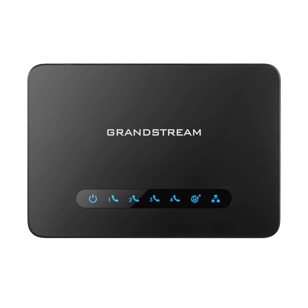 Grandstream GS-HT-814 SIP ATA VoIP Gateway - 2×SIP profiles through 4×FXS ports and 2x Gbit ports, 3-way voice, built-in NAT Router, TLS/SRTP security