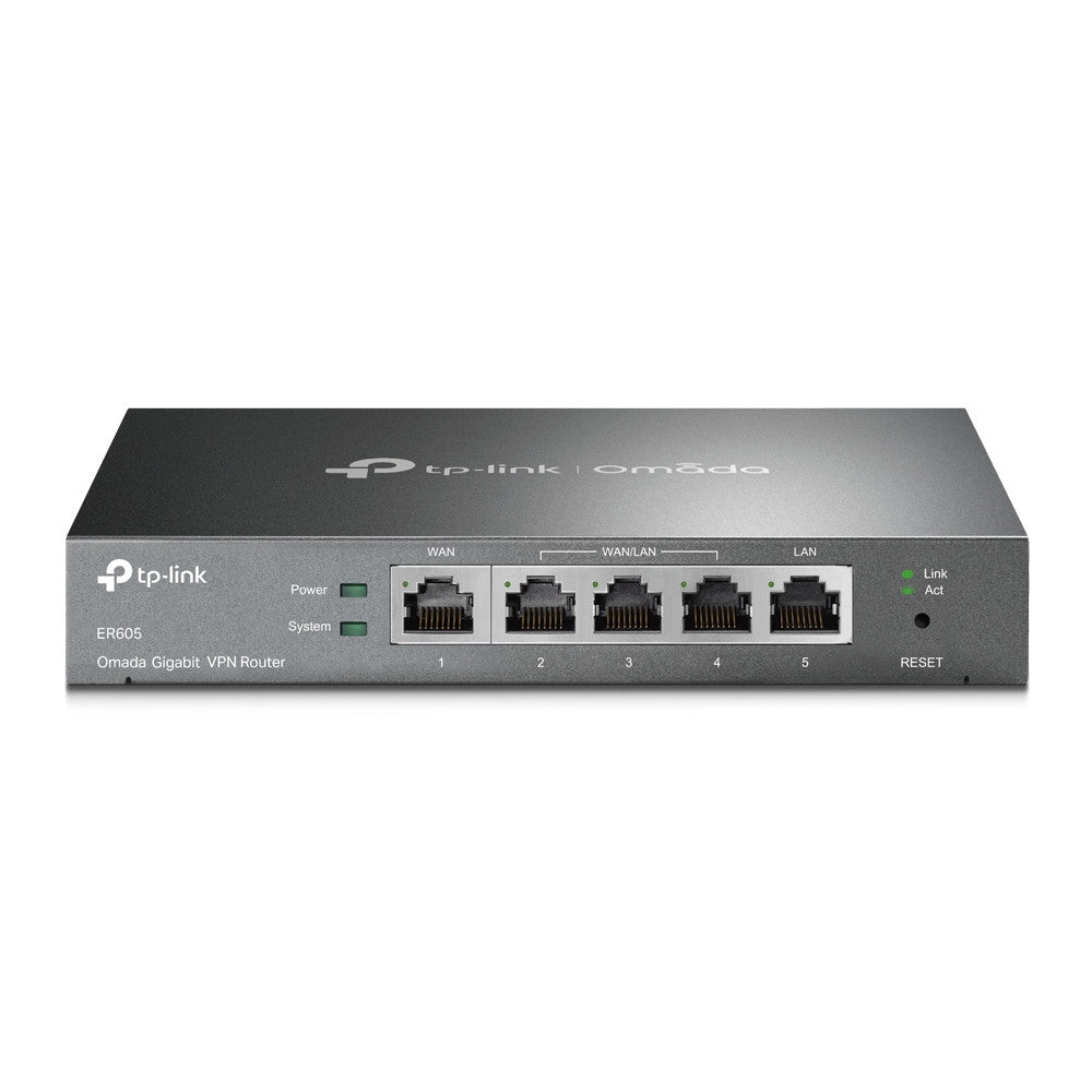 TP-Link SafeStream Gigabit Multi-WAN VPN Router, 1 × Gb RJ45 WAN Port, 3 × Gb RJ45 WAN/LAN Ports, 1 × Gb RJ45 LAN Port, Integration with Omada SDN