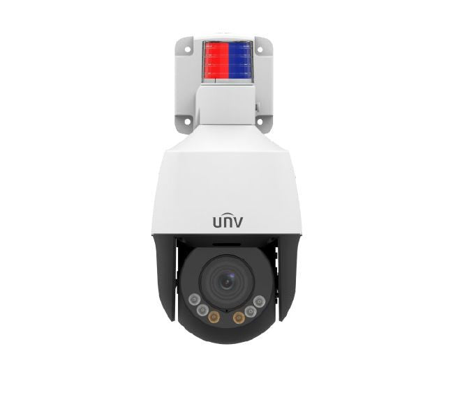 UNV Ultra H.265 2MP Outdoor Mini LightHunter PTZ Camera with 4x Optical Zoom & Active Deterrence, SIP, PoE, IR 50m, 2.8-12mm, IP66, SD Slot 256GB, Mic