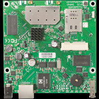 Load image into Gallery viewer, MikroTik RouterBOARD 912UAG-5HPnD with 5GHz radio, 1 Gb port, 1 MiniPCI-e, 1 USB, 1 Sim slot &amp; 2 MMCX, 600MHz CPU, 64MB RAM, 802.11a/n dual chain, ROS
