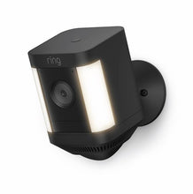 Load image into Gallery viewer, Ring Spotlight Fixed Camera Plus Battery, Black, Battery-powered security camera with LED spotlights and Siren, Includes battery pack
