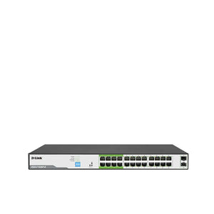 D-Link DGS-F1026P-E 26-Port Gigabit Long Range PoE Unmanaged Switch - 24x PoE Ports + 2x SFP Uplink Ports - Layer L2 10/100/1000Mbps Gigabit Ethernet