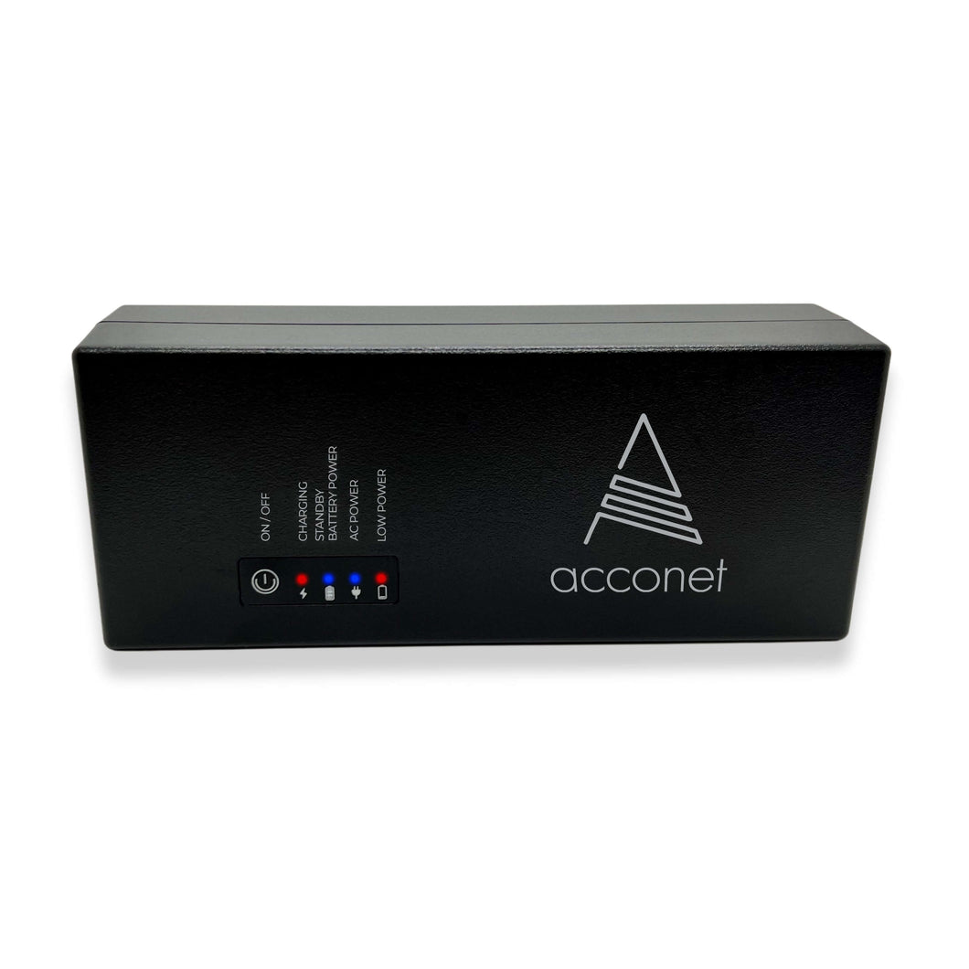 Acconet Mini UPS with DC Jack Input 12V 2.3A, 13200mAh Battery, 4 Way Cable - 1x USB, 1x 9V, 2x 12V, PSU Not included - (requires a 12V 2A+ PSU)