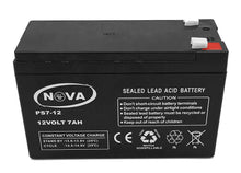 Load image into Gallery viewer, NOVA Sealed Lead Acid Battery 12V7Ah, Backup Power in case of loss of Power, with 7Ah Amperage per Hour, 12 Volts, Tab Connector, 153 x 66 x 94mm, 2kg
